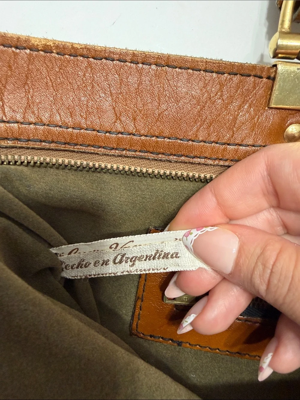 Men's Tan Leather Top-Handle Briefcase with Brass Accents